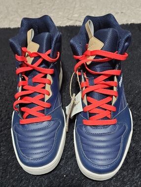 Reebok Men's Navy High-Top Sneakers with Red Laces